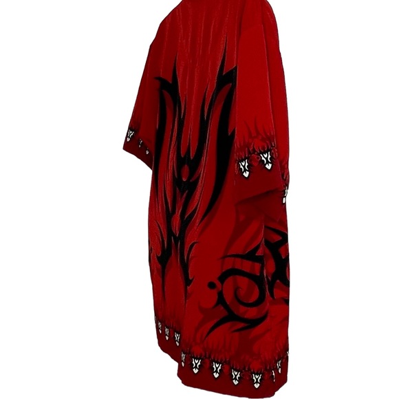 Dragonfly Clothing Company Short Sleeve Button-up Shirt Red and Black Size XL - Picture 4 of 9